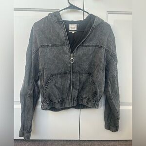 Modish Rebel Pieced Denim Hooded Jacket NWOT